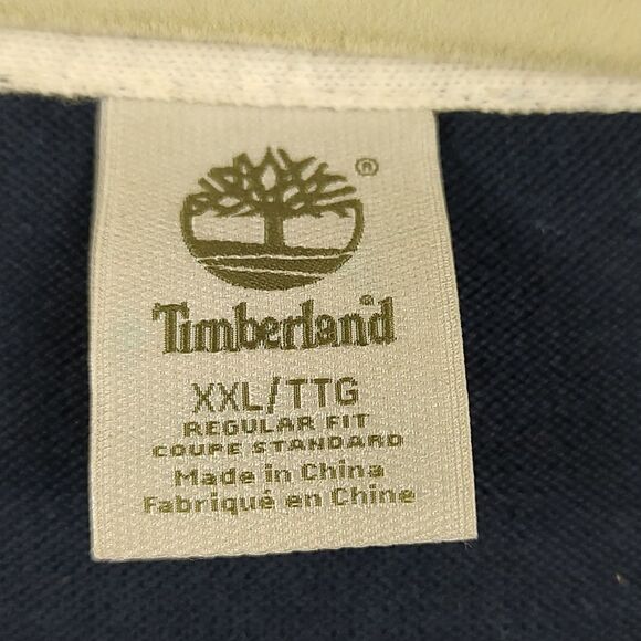 Timberland Men's Navy Blue Cotton Crew Neck Logo Sweater Size XXL - Picture 2 of 9